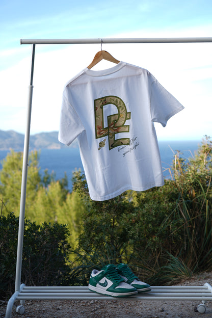 Camiseta Oversize blanca de manga corta "Dizzy Elements"