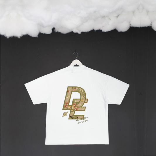 Camiseta Oversize blanca de manga corta "Dizzy Elements"