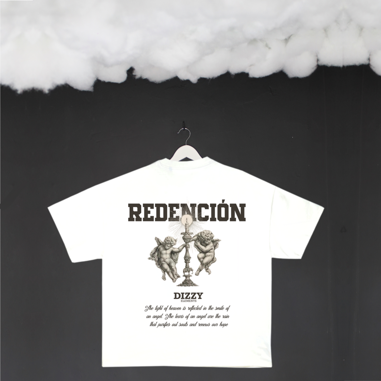 Camiseta Oversize blanca de manga corta "Redención"