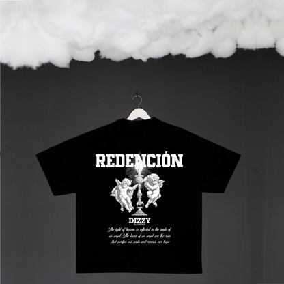 Camiseta Oversize negra de manga corta "Redención"